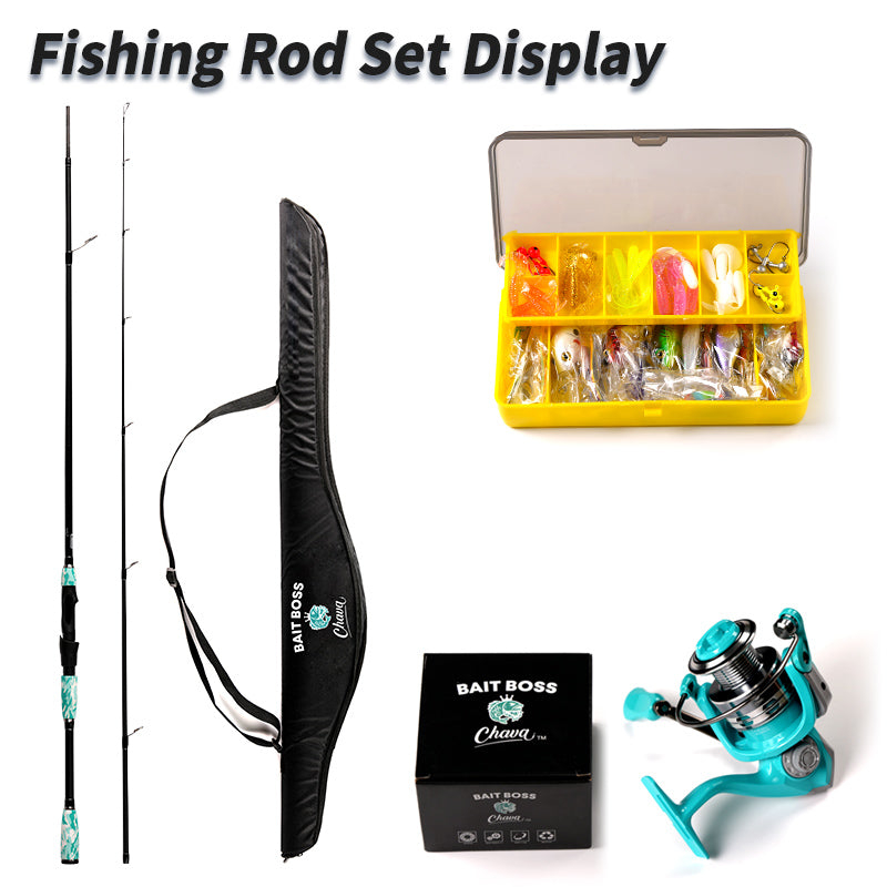 Boss Series Kit 210 with fishing rod, BB3000 reel, tackle box and padded carrying case